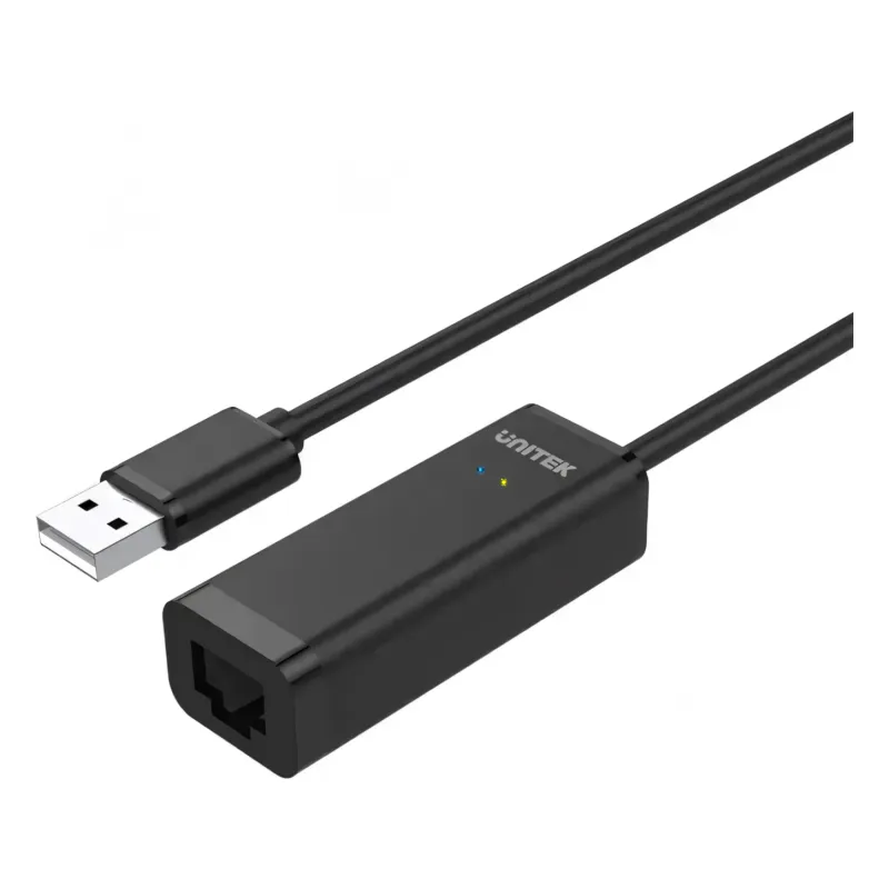 Y-1468, UNITEK, USB Adapter, USB2.0 to 10/100Mbps Ethernet Adapter, With LED Indicator, Black