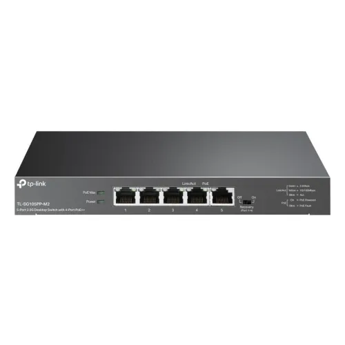 TP-Link, TL-SG105PP-M2, 5-Port 2.5G Desktop Switch with 4-Port PoE++, 123W