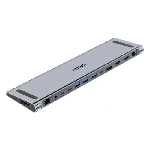 D1106A, UNITEK, Docking Station, 13-in 2 KVM (2*HDMI+DP+USB+2*USB 10Gb+USB-C 10Gbp+SD/Micro+Audio+1GB LAN+PD 100W+DC5V)+HDMI