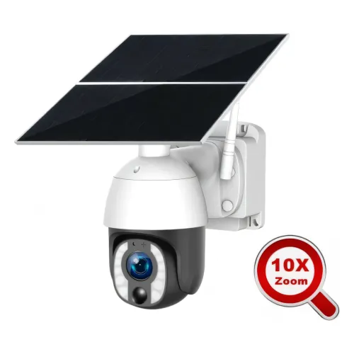 Ubox SL100P 4G 2მპ PTZ Solar ქსელური კამერა 4G მოდულით, Mic, SD card slot, PIR, IR/White Light 15მ-მდე